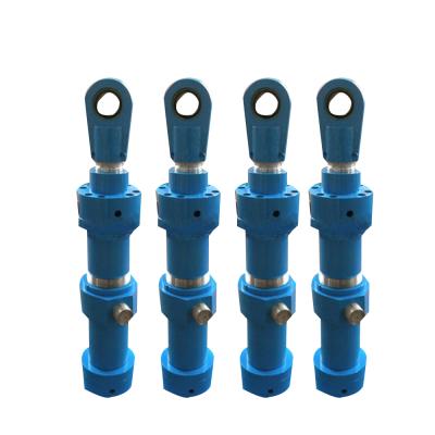 China Professional Hotels Manufacturer Double Acting Blue Color Steel High Intensity Steering Hydraulic Cylinder for sale