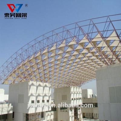 China Large Span Factory Structural Steel Canopy Direct Space Frame And Ceiling Grid Structure for sale