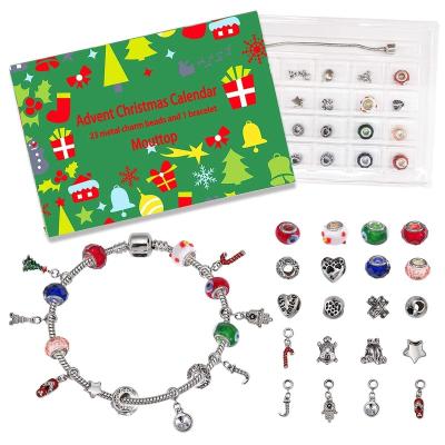 China Other New Christmas Ornaments Handmade Jewelry Countdown Calendar Gift Box Advent Diy Bracelet Set For Children Christmas Gift Product for sale