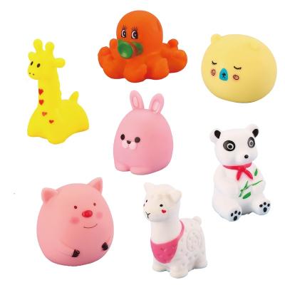 China Squeeze-sounding Dabbling Toy Cute Hot Selling Shower Rubber Water Squirt Baby Bath Toys Set Baby Bath Toys Animal/ for sale