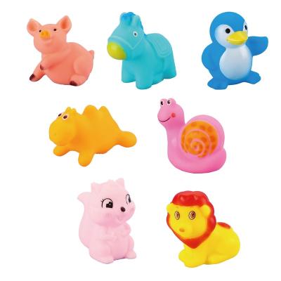 China Squeeze-sounding Dabbling Toy Kids Shower Swimming Small Little Rubber Animal Bath Toy Sound Floating Bath Toy Animal For Baby/ for sale