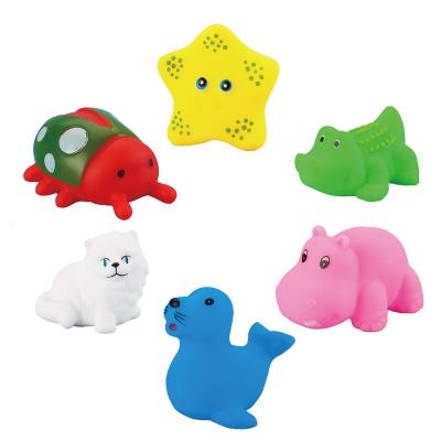 China Squeeze-sounding Dabbling Toy Toddler Silicone Bath Toys Animals Rubber Water Squirt Baby Toys For The Bath/ for sale