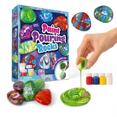 China Preschool Eductional Toys Amazon Best Selling Kids Educational DIY Galaxy Creativity Stone Arts  Rock Painting Drawing Toys Set for sale