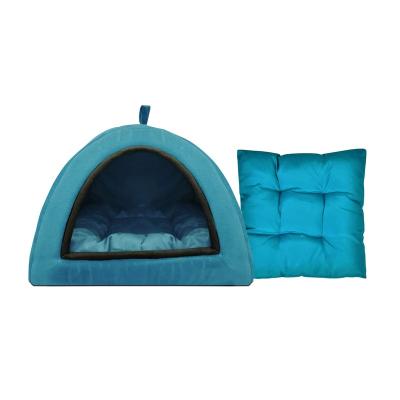 China Viable Puppies And Small Dog Bed With Cushioned Bottom, Removable And Washable Anti Skid Pillow, Soft Velvet Pet House for sale