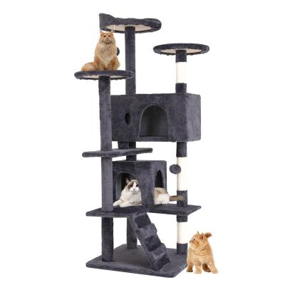 China Sustainable Wholesale Natural Paradise Cat Tower Cat Trees and Scratcher Pets Cat Tree Modern Climbing Tower Cat Treehouse for sale