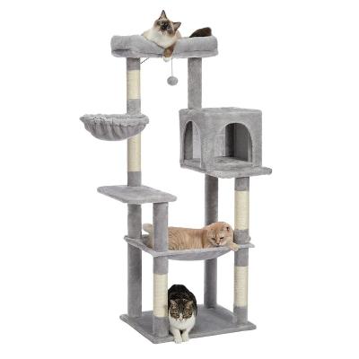 China Modern Natural Growing Plush Tree Cat Tower Trees and Tower Sustainable Cat Play House Scratcher Pets Cat Tree for sale