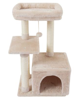 China Modern Sustainable Wholesale Natural Plush Cat Tower Trees And Cute Kitten Cat Tower Scratcher Tree For Indoor Cat for sale