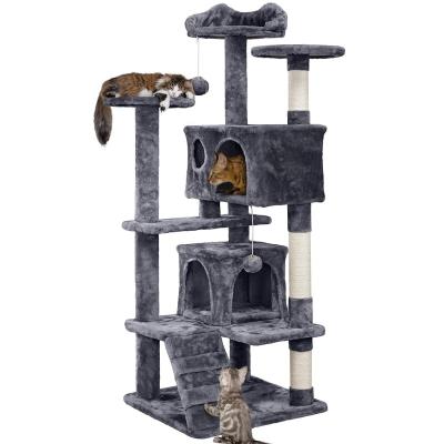 China Sustainable Cat Tree Tower Condo Furniture Scratching Post for Kittens Pet House Play with Scratching Sisal Posts, Hammock, Ladder for sale