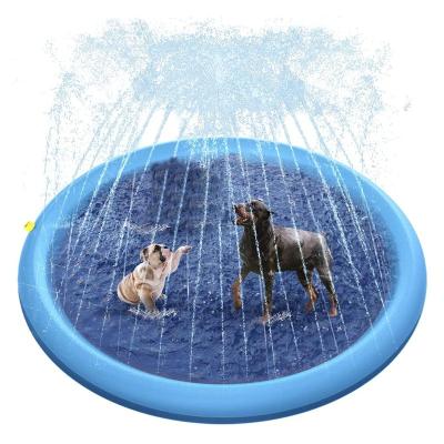 China Wholesale Outdoor Inflatable Non-Slip Durable Mat 170cm PVC Water Play Dog Splash Sprinkler Protective Pet Swimming Water Pool Mat for sale