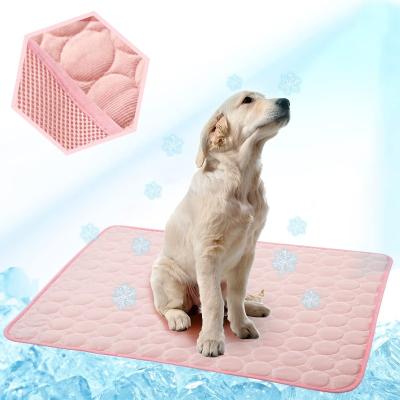 China 2023 New Style Mesh Cloth Cooling Breathable Washable Dog Cooling Pad Summer Cooling Mat Covering Mat Ice Silk Pet Self Pad for sale