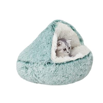 China Soothing Bed Cat Nest Fluffy Bed Customized Plush Pet Sleep Pet Faux Fur Cat Donuts Dog Bed Long Faux Fur Washable Soft Warm Pet Plush Bed for sale