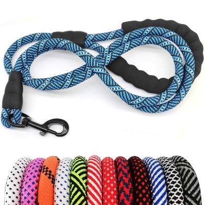 China Heavy Duty Dog Leash Padded Nylon Rope Pet Leash Soft Padded Handle Lead Thick Leash For Small Medium Large Dogs Puppy for sale