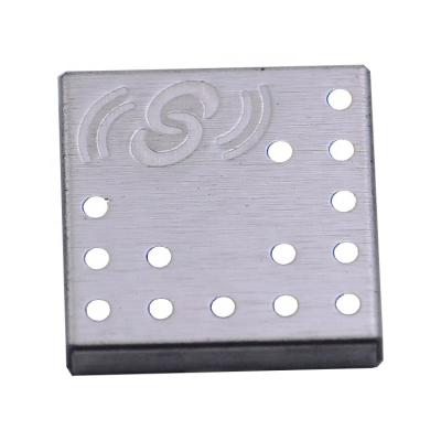 China Tinplate Silver/Nickel/Stainless Steel/Aluminum/Mumetal ISO9001 Precision Custom Metal Stamping Parts RF Shield Box EMI Shield Can With Shield Logo for sale