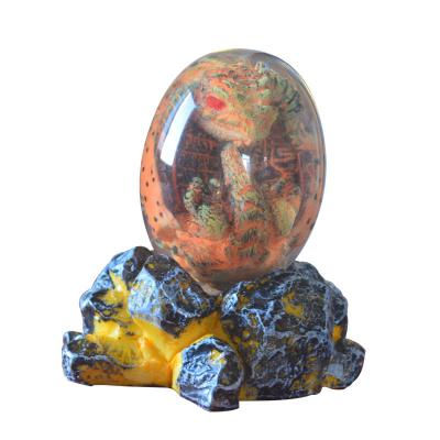 China Europe Custom new fashion Desktop Room Decor Crystal Transparent Dragon Egg Resin Lava Dragon Eggs with Base Ornaments for sale