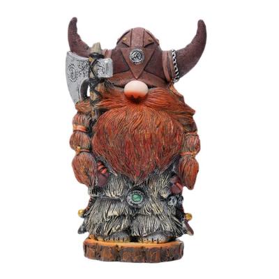 China Europe Wholesale Outdoor Decoration Medieval Guard Garden gnome Statue Garden Viking Norse Dwarf Gnome war Sculpture for sale