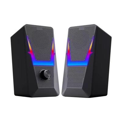 China Colorful LED Light 2.0 Dual Channel Full Range Laptop Stereo External Speaker for sale