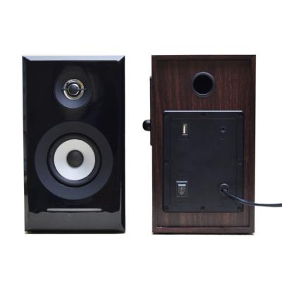 China AC Wireless Powered Wooden Bass Book Shellf Speaker With USB Active Blue Tooth for sale