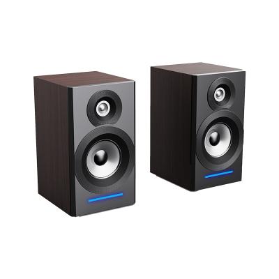 China Super HIFI Bass Blue Tooth Bookshelf Stereo Desktop 2.0 Wireless Computer Speakers Wooden Speaker for sale