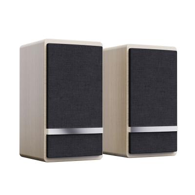 China Mini Custom 2.0CH Speaker Wooden Amplifier 3 Inch Bookshelf Speaker High Fidelity Stereo Desktop Subwoofer Loudspeaker for sale