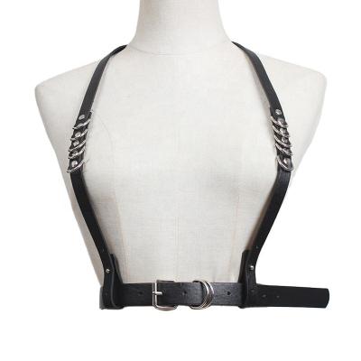 China BDSM Lifestyle Loverfetish Good Quality Design Simple Leather Body Harness With Ring Detail for sale