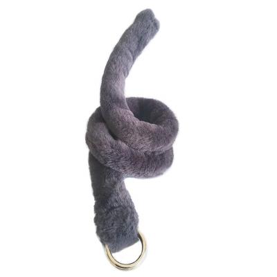 China Western Fashion Designer Custom Luxury Soft Fuzzy Womens Belts Woolen Colorful Soft for sale