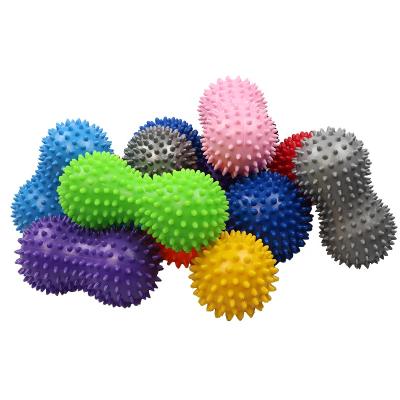 China Hard 2021 Two Spike Balls Design Multi Function PVC Massage Ballpoint Pen Grip Roller Hard Fitness Massage Gym Balls for sale