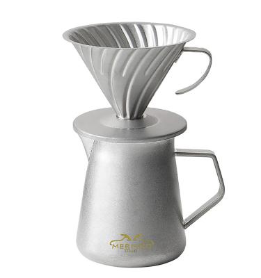 China Vintage Pour Over Coffee Maker Set 304 Stainless Steel  Vintage Style Coffee Dripper with Coffee Server Set Perfec for 2-4 Cups for sale