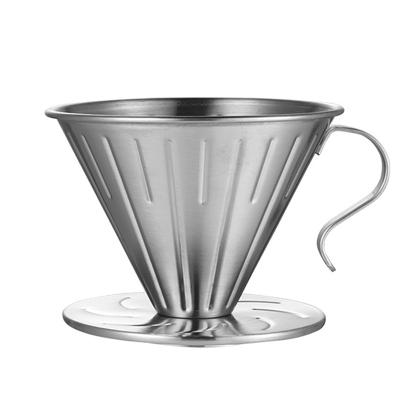 China Modern Pour Over Coffee Dripper Stainless Steel Metal Reusable Cone Coffee Filter Slow Brewing Accessories for Home Cafe Restaurants for sale