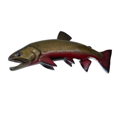 China Europe Wall Sculptures Fish Wall Mount Trophy Taxidermy Plate Mounted Hand Painted Hanging Miniature Brook Trout Coastal Decor for sale