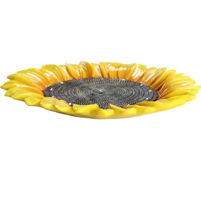 China New design living room home gift kitchen tray candy tray fresh fruit decoration sun flower for sale