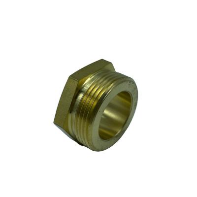 China Water Pipe System Hex Male To Straight Brass Pipe Fitting Female Threaded Reducer Bushing Quick Coupler Connector for sale