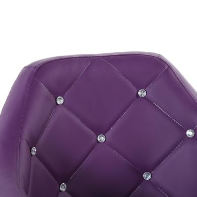 China (Height)Adjustable Living Room Furniture Purple Velvet Swivel Chair for sale