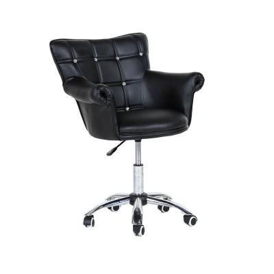 China PU Leather Hair Salon Chairs Hair Salon Furniture Black Leather PU Salon Styling Chair for sale