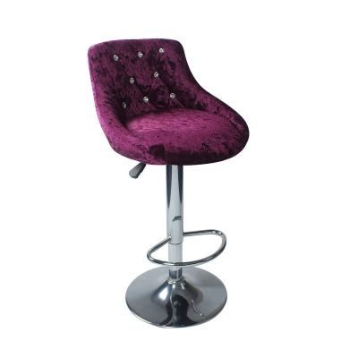 China Modern Luxury Velvet Bar Stool With Gas Lift for sale