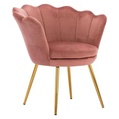 China Modern Pink Velvet Leisure Velvet Accent Chair Vanity Chair Living Room Dining Chairs for sale