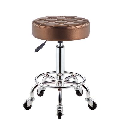 China Modern Ergonomic Chair Beauty Salon Stool With Adjustable Strong Wheels And Swivel Barber Chair Hair Salon Stools for sale