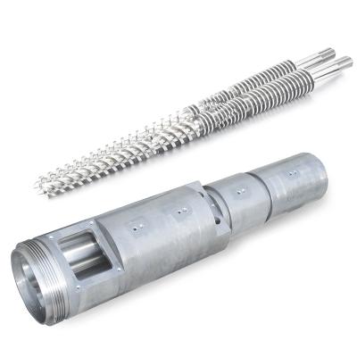 China Garment Shops Twin Conical Counter Rotate Screw Barrel For PVC Extrusion for sale