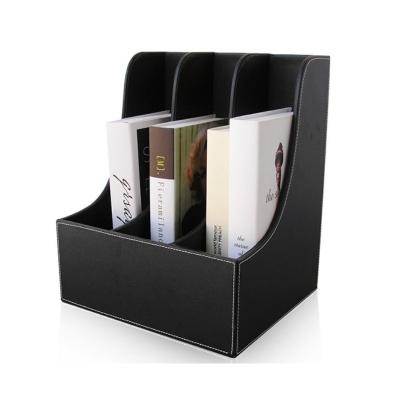 China Leather File Tray Organizer Office Desktop Document Desk Shelf Folder Organizer Set for sale