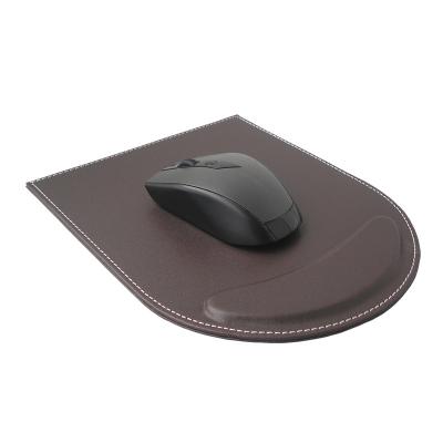 China Irregular Leather Mousepad PU Leather Mouse Pad Irregular With Wrist Rest Support for sale