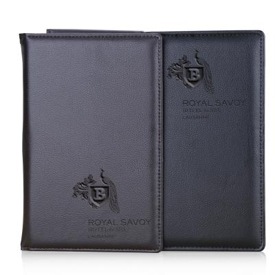 China Real Leather Folder Bill Folder With Pocket New Style Durable Good Quality Leather Fashion Black Conference Folder for sale