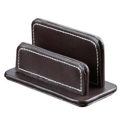 China Leather Wooden Business Card Desk Table Business Card Holder for sale