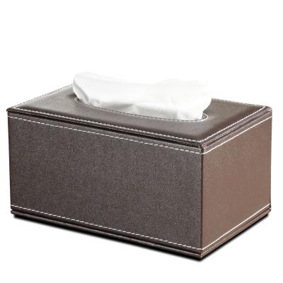 China Mini Multifunctional Leather Tissue Box Holders PU Tissue Box Tissue Box Lid Vegan Leather for sale