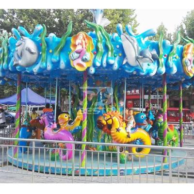 China customized carrousel outdoor carousel horse decorations ocean musical carousel 16 seats carousel rides for sale