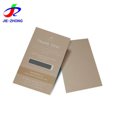 China paper & Professional Cardboard Custom Laminated Matte Scratch Off Thank You Card with QR Code for sale