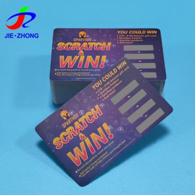 China paper & Custom Cardboard Factory Printing Paper Promotion Lottery Scratch And Win Thank You Cards for sale