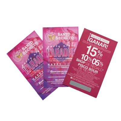 China Promotion Custom Printing Scratch Off Card / Scratch Lottery Card Printing for sale