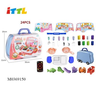 China 24 Pcs Kitchen Color Dough Series Suitcases Play Mud Game Dough For Kids 64.5*32.5*81cm for sale