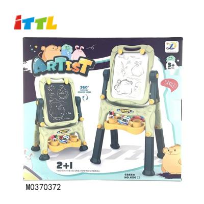 China Montossori toys high-low level side vertical double 2 in 1 kids drawing board with easel for kids for sale