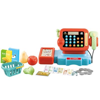 China Eco-friendly Material Pretend Counter Toy Set With Music And Light Calculator Function Plastic Toy Cash Register for sale