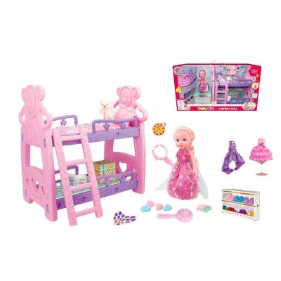 China DIY TOY 9 Inch Beauty Set Girls Toys With Music Bed Makeup Play Set For Kids Girls for sale